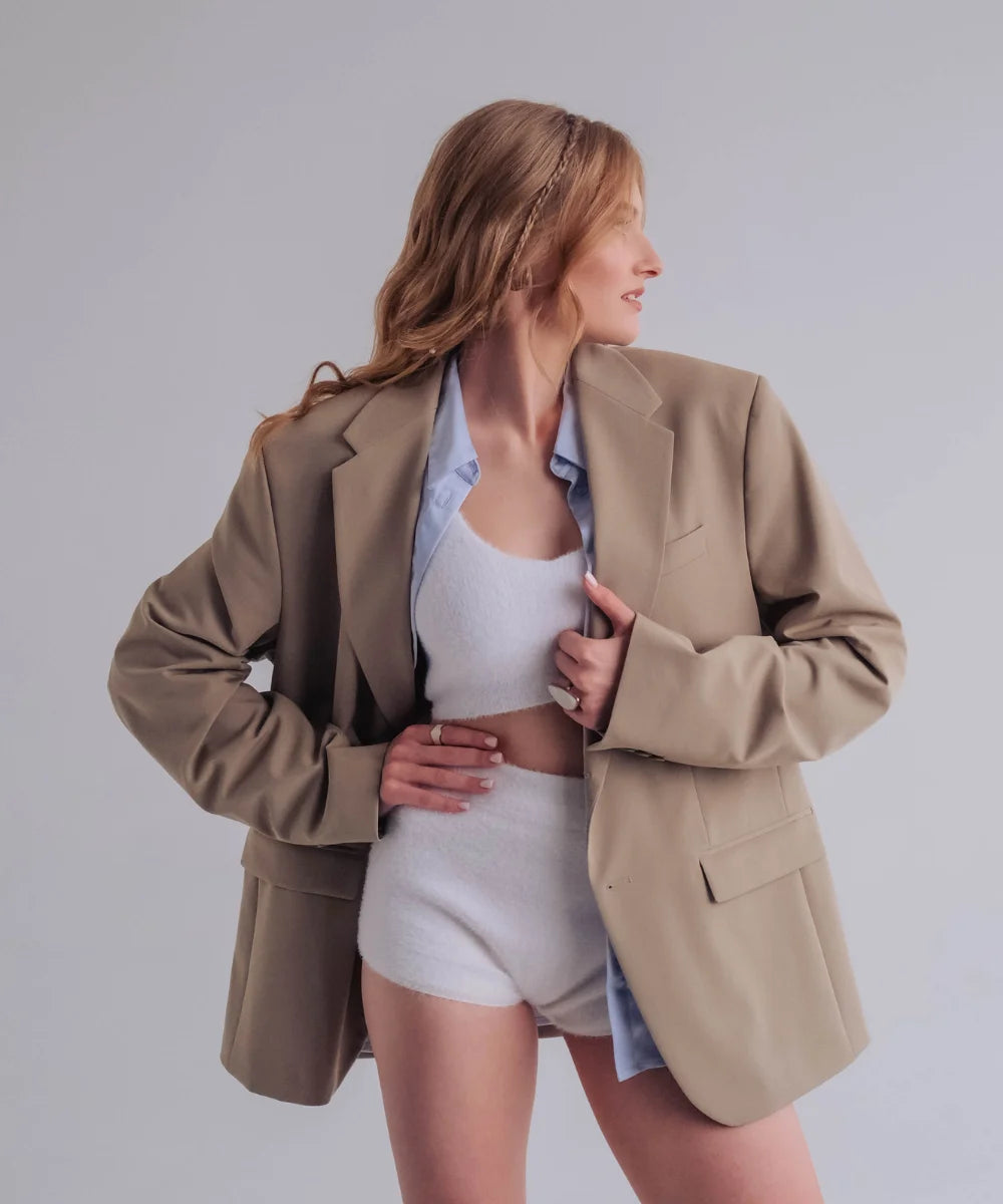 Classic Beige Blazer for Women