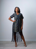 Maxi gown with fringe