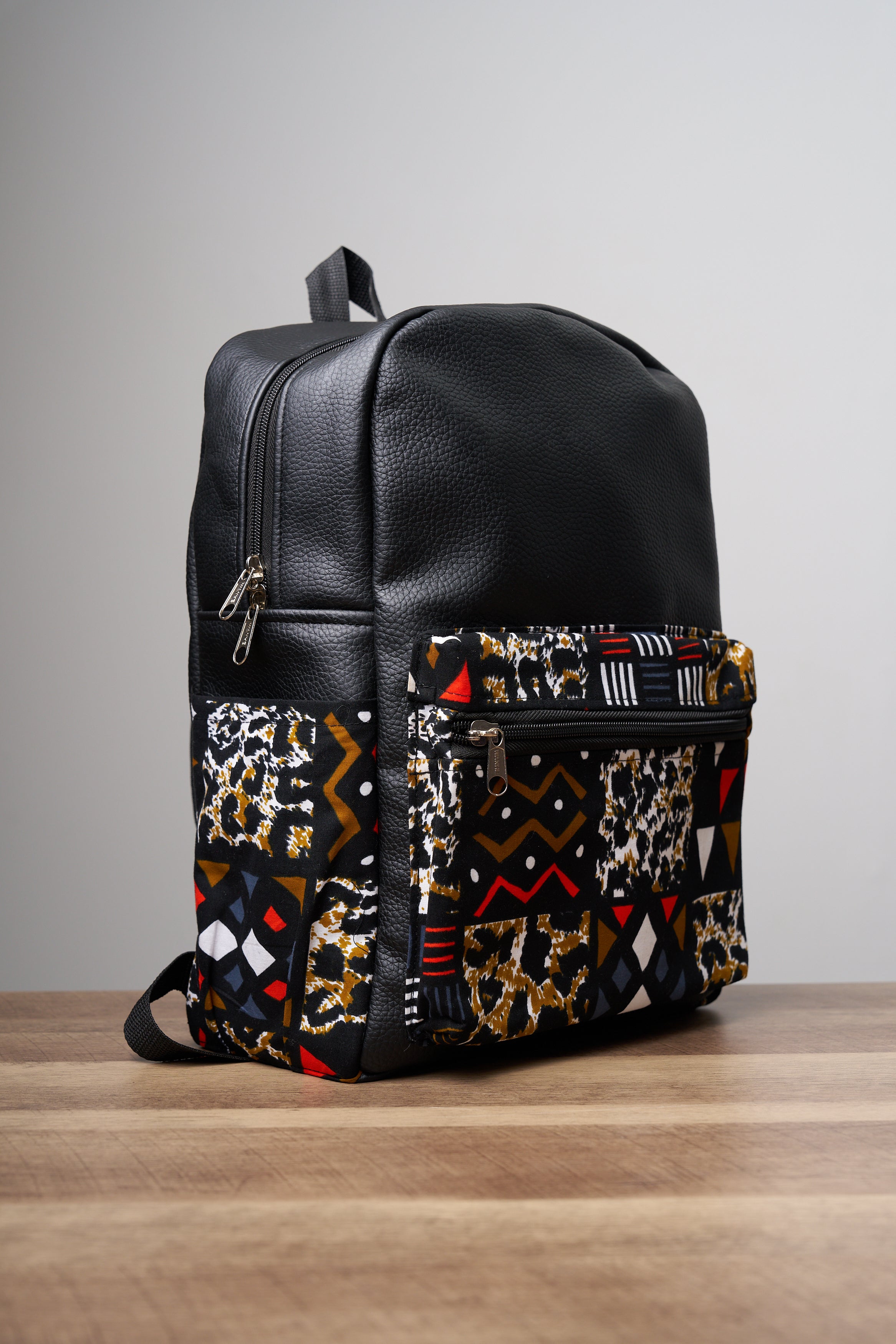 Leather ankara back pack
