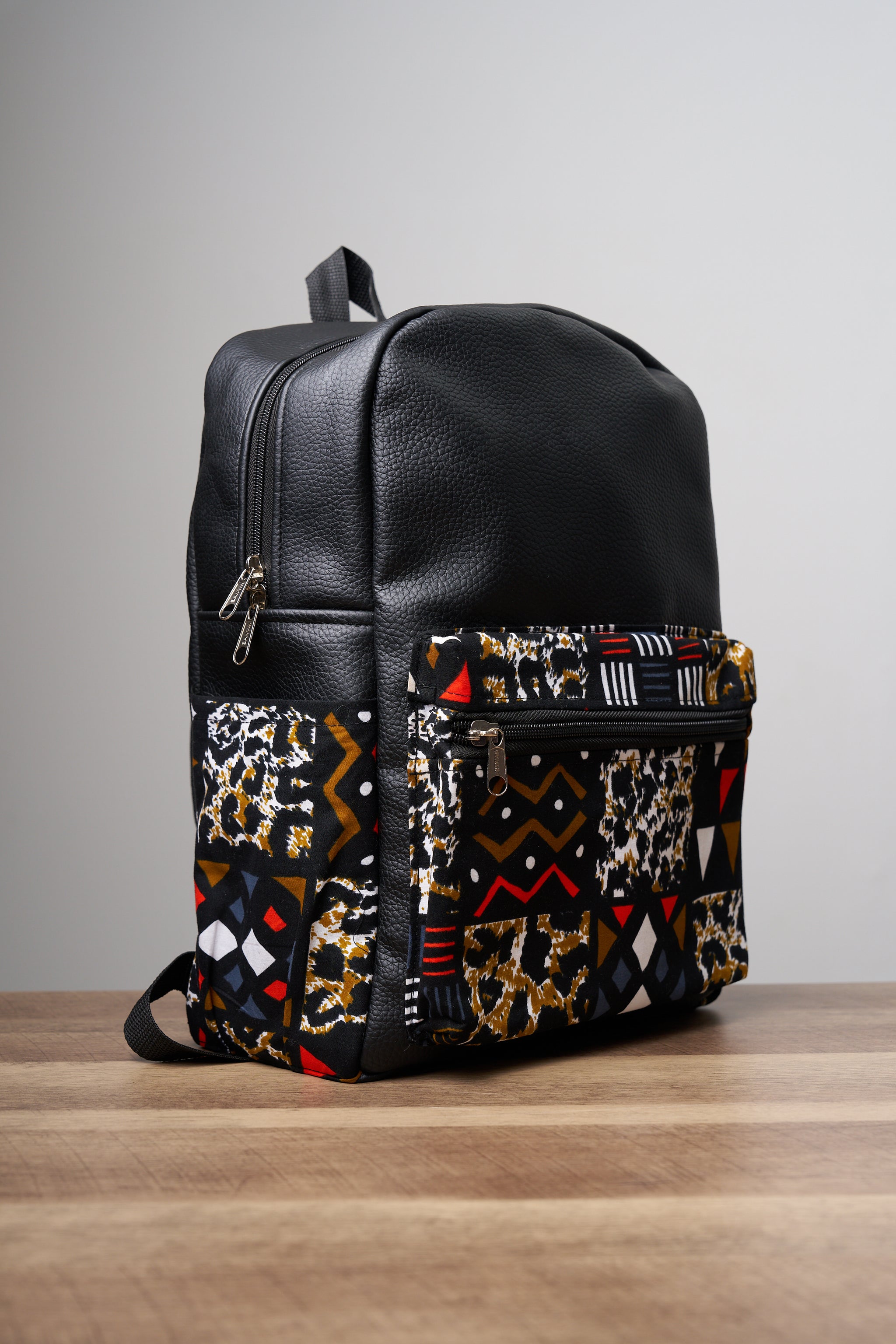 Leather ankara back pack