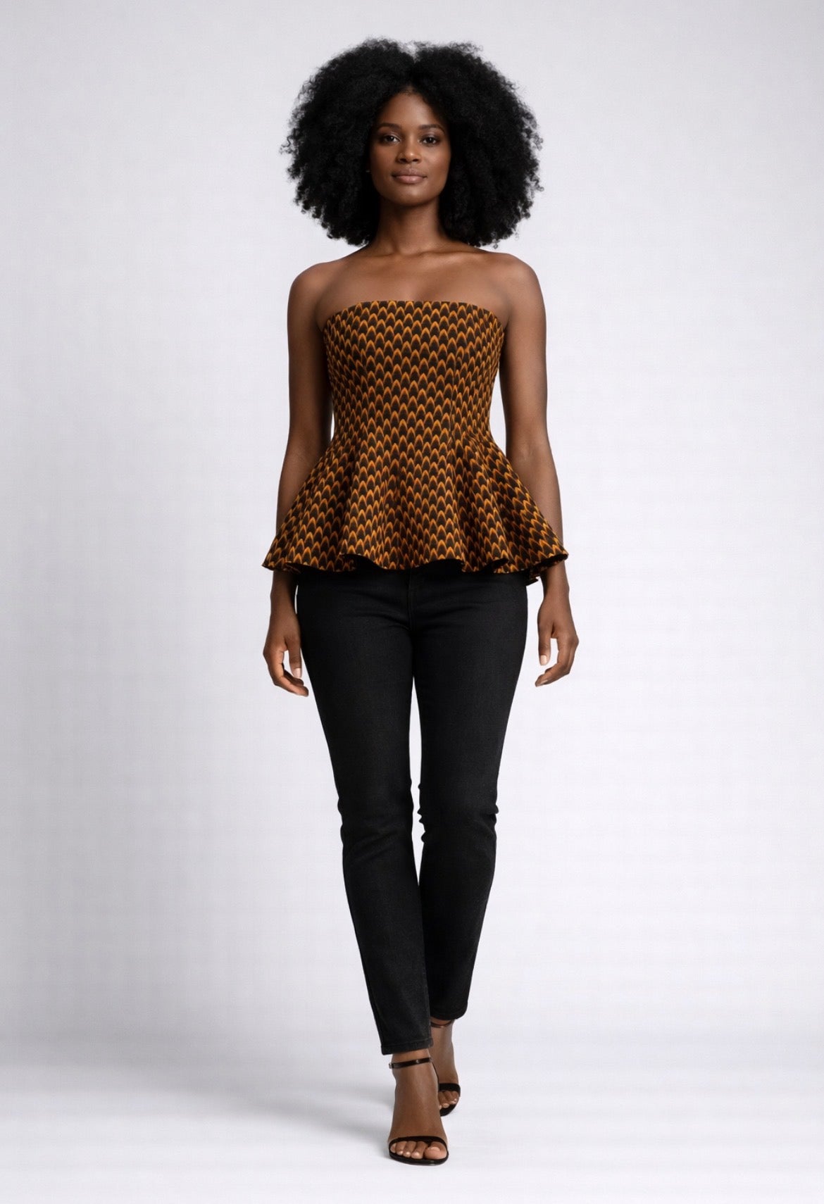 African strapless top