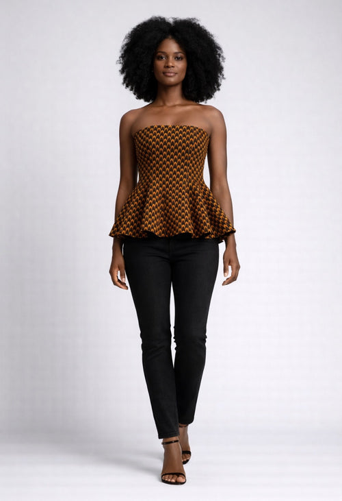 African strapless top