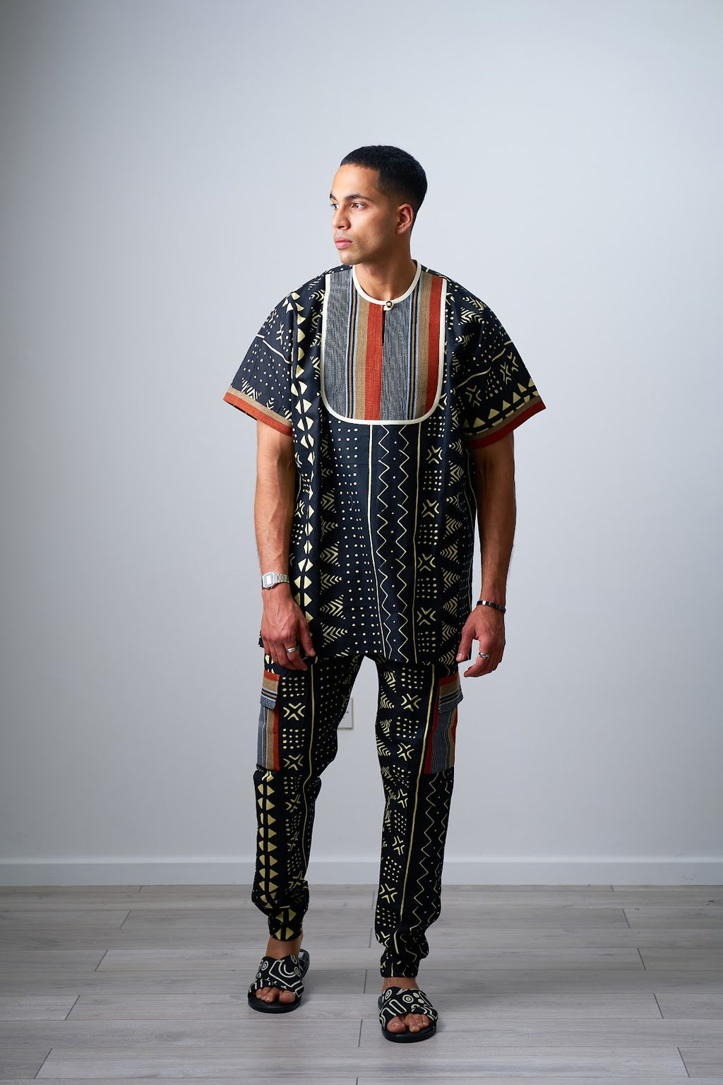 Ankara mens printed co-ord set
