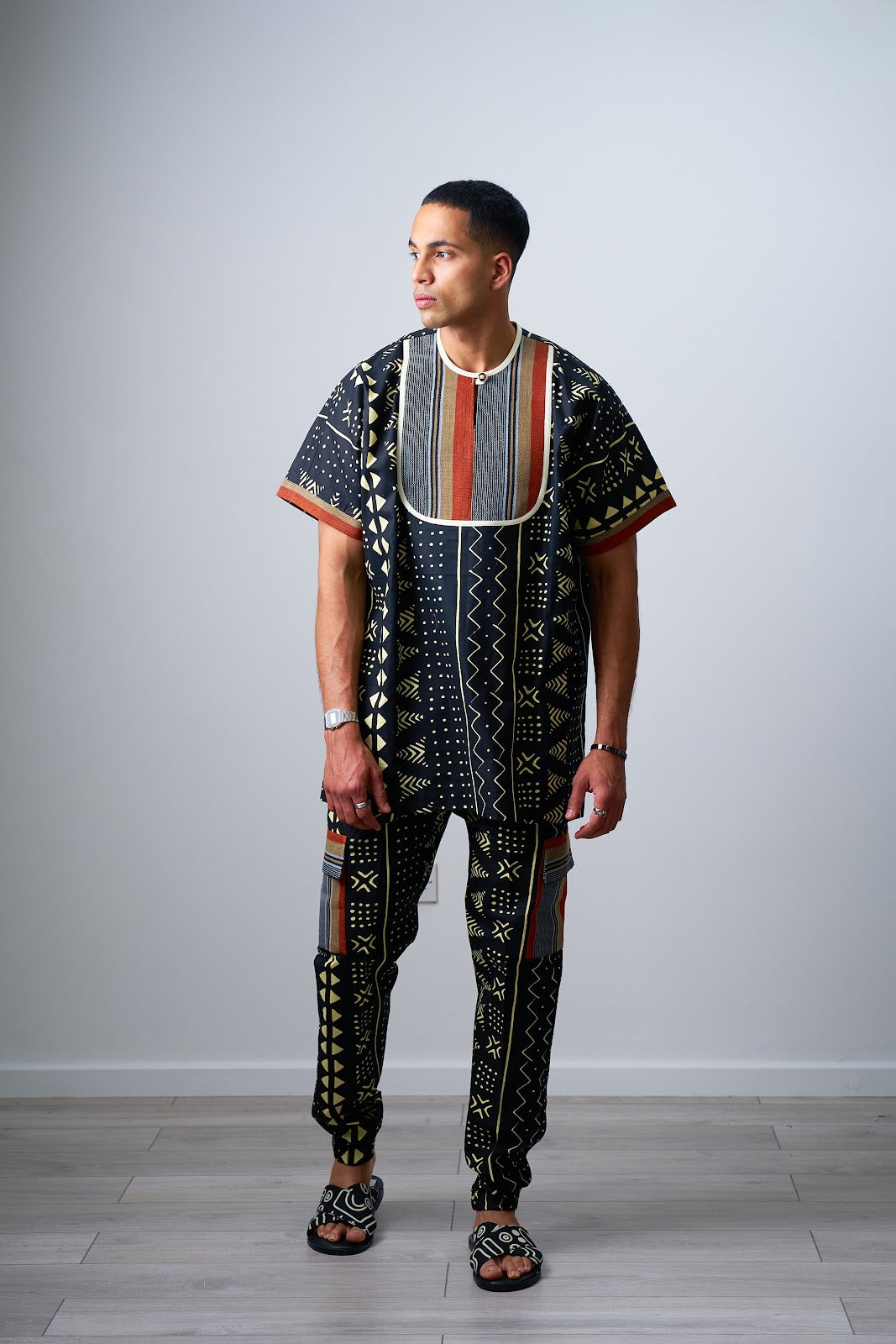 Ankara mens printed co-ord set
