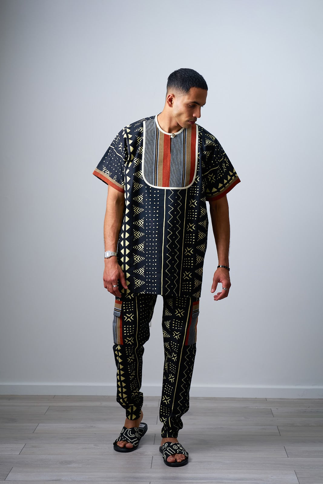 Ankara mens printed co-ord set