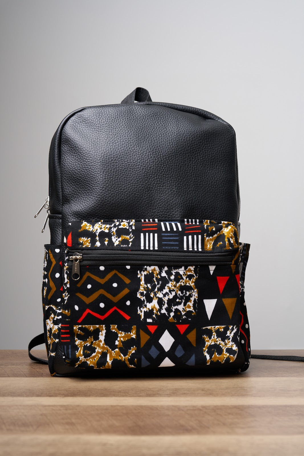 Leather ankara back pack