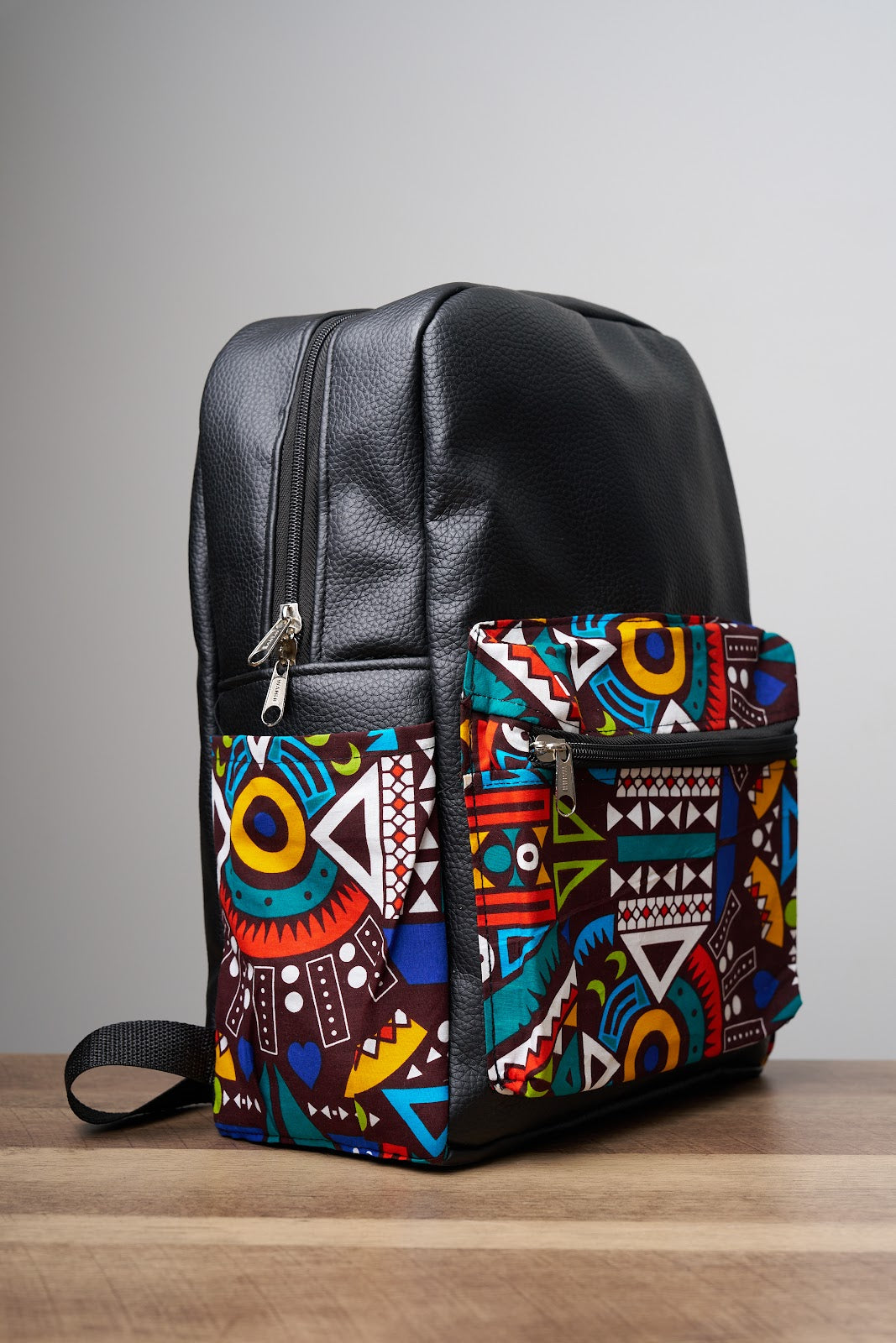 Leather ankara back pack