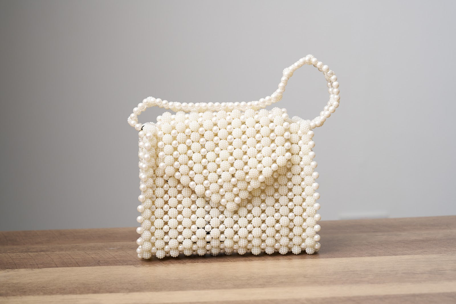 Beaded white bag