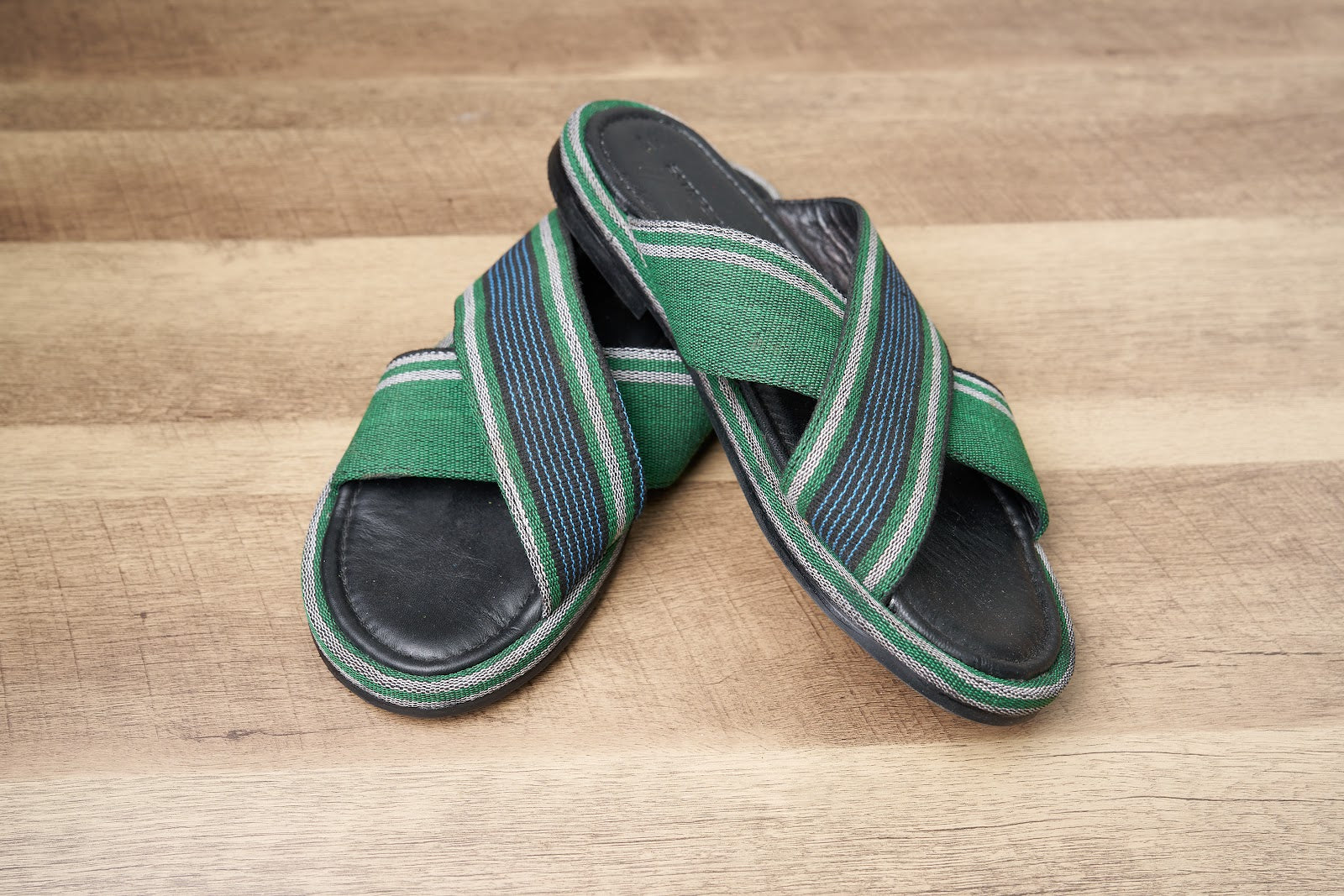 Aso-oke palm slippers