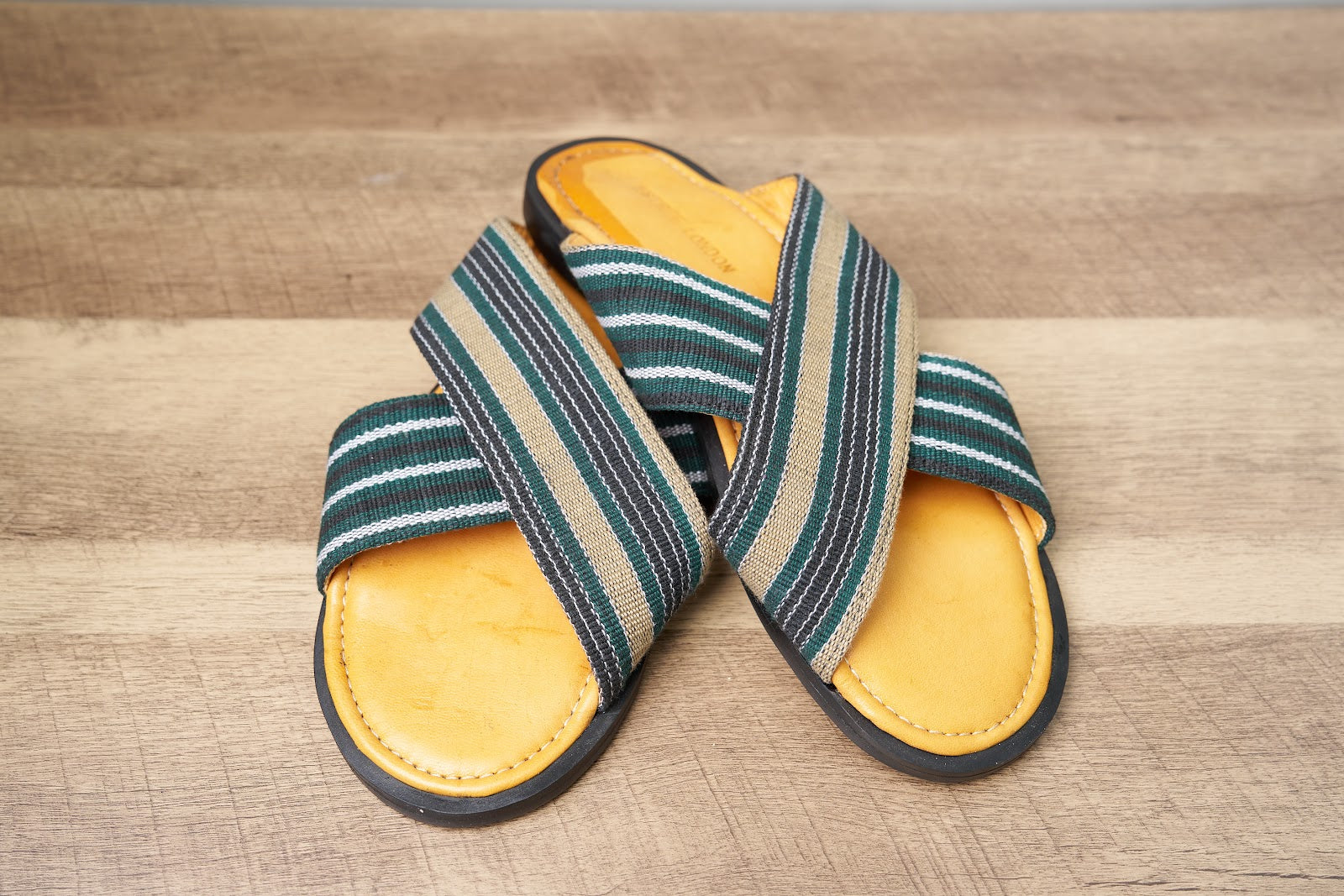 Aso-oke palm slippers