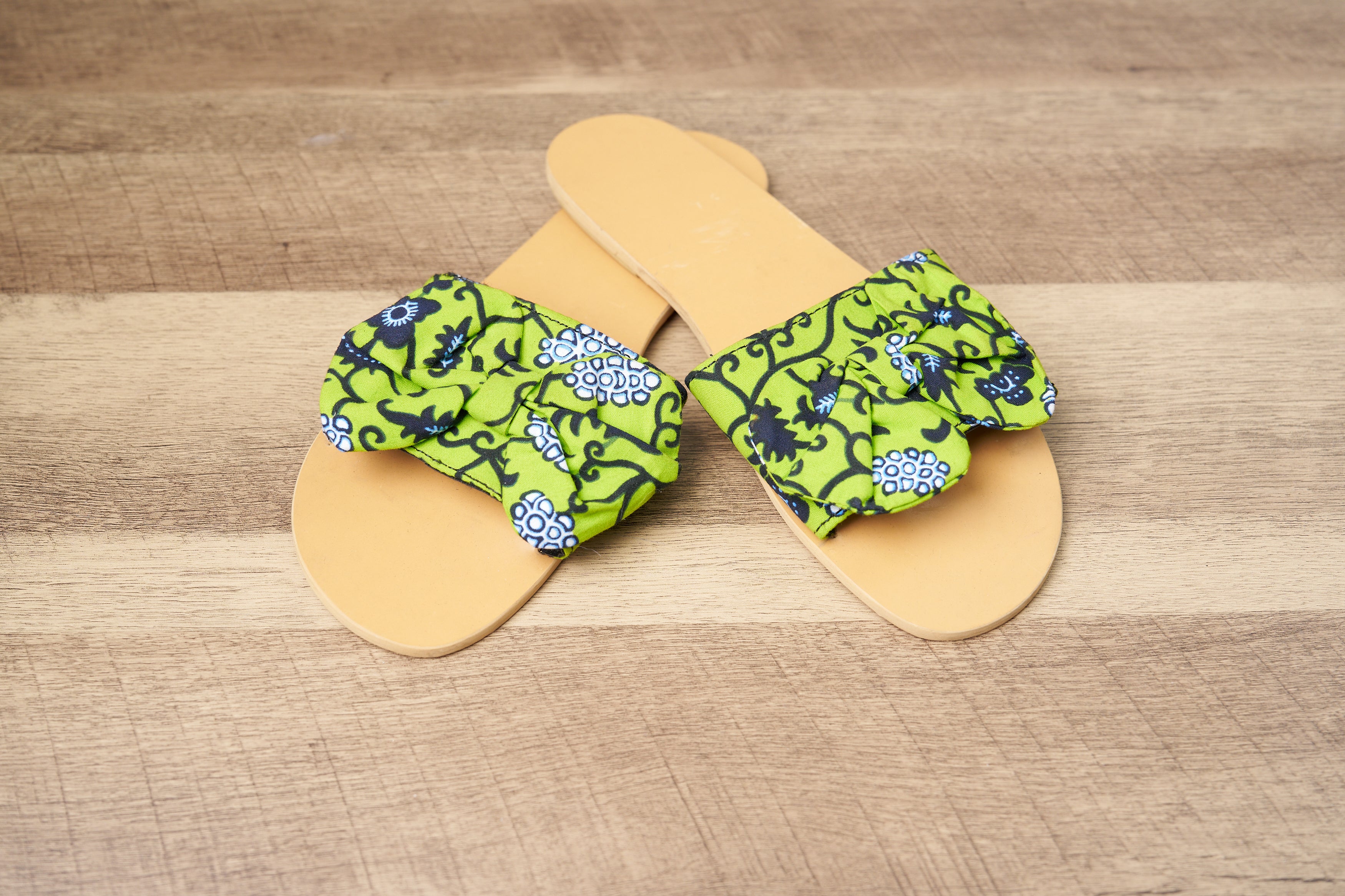 Ankara green slipper