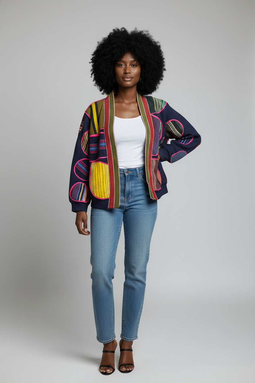 Patched kimo jacket