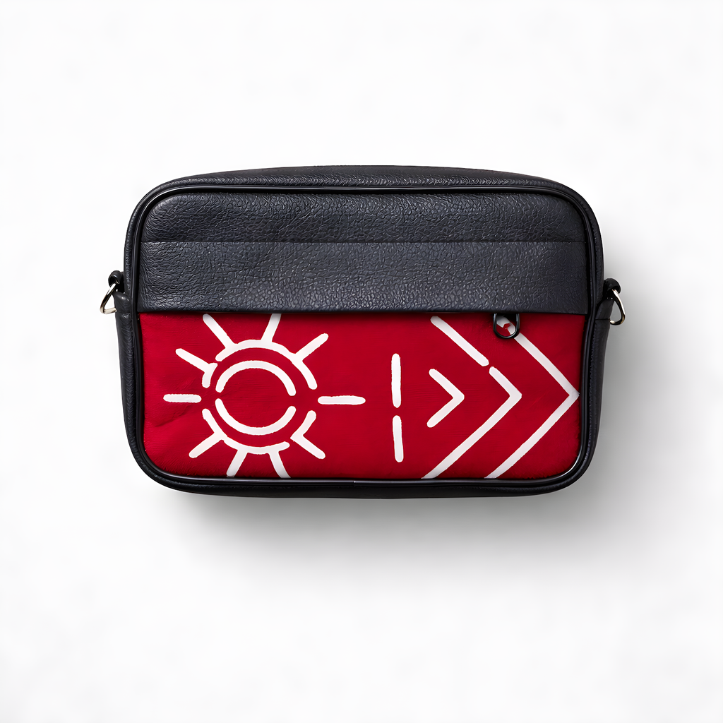 Ankara Leather pouch bag