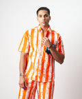 Ankara Men’s Orange Stripe Shirt